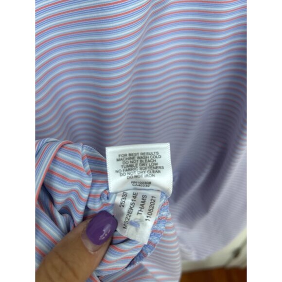 Peter Millar Crown Crafted Polo Shirt Men's Size XXL Striped Performance - Picture 8 of 10